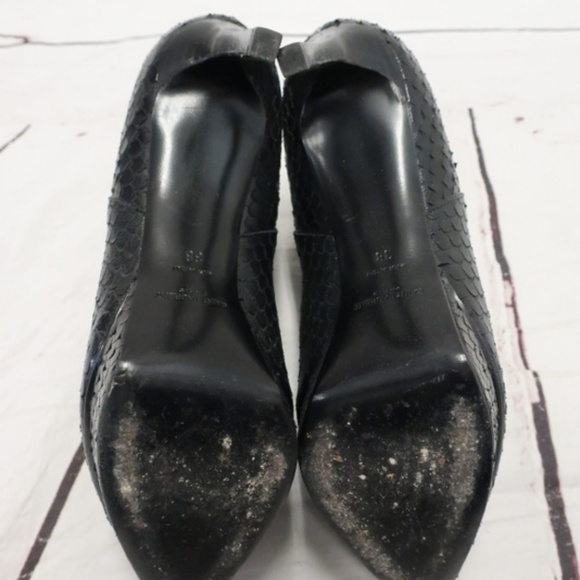 Saint Laurent Janis 105 Ankle Boot Black Snakeskin - Picture 6 of 7